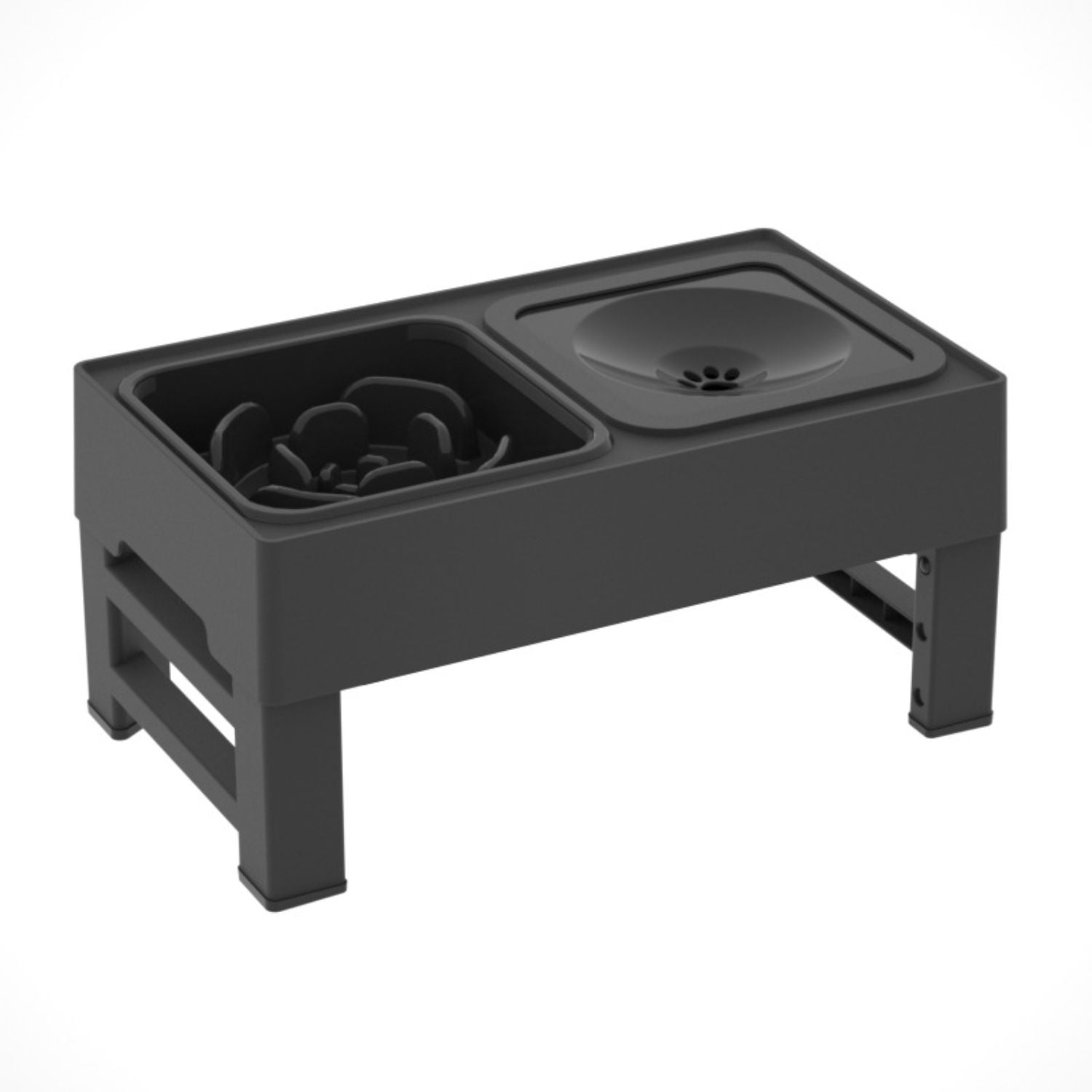 rvs huisdierenbak met langzame voerbak